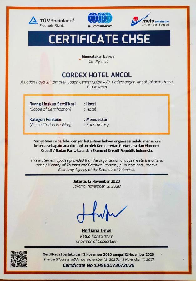 Cordex Hotel Ancol Jakarta Exterior foto
